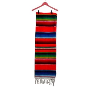 Vibrant Multicolor Mexican Sarape Striped Blanket lot of 2